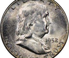 Монета Franklin Half Dollar, ½ долара 1952, США, США