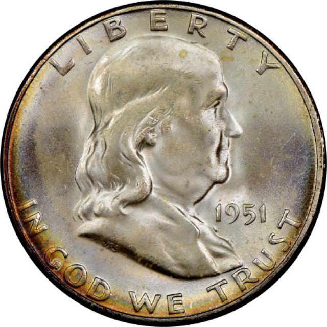 Монета Franklin Half Dollar, ½ долара 1951, США, США