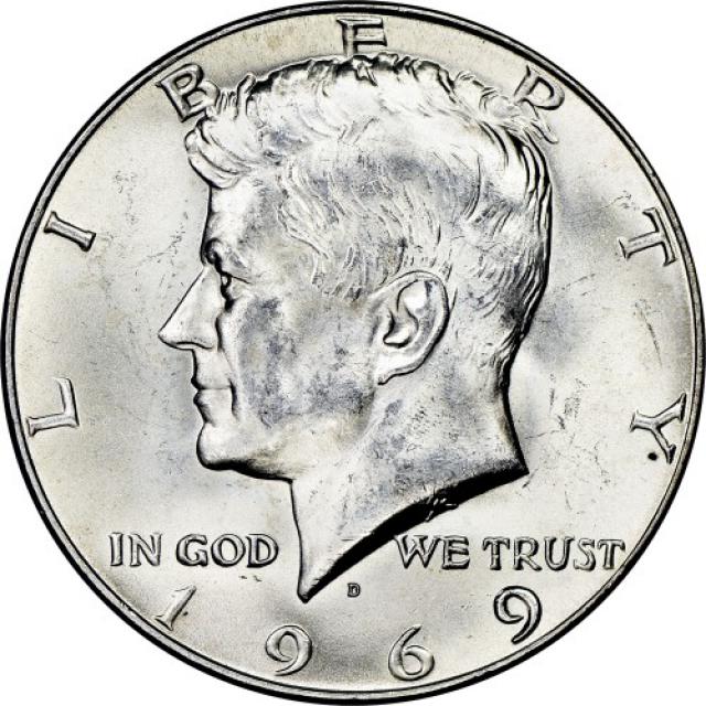 Монета Кеннеді Півдолара, ½ долара 1969, США, США