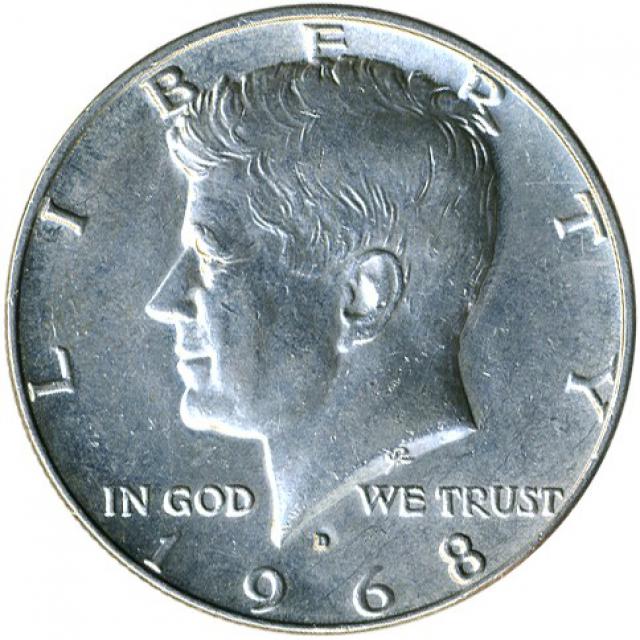 Монета Кеннеді Півдолара, ½ долара 1968, США, США