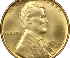 Монета Wheat Penny, Лінкольн, 1 цент 1940, США, США