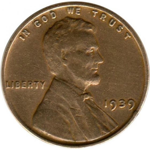 Монета Wheat Penny, Лінкольн, 1 цент 1939, США, США