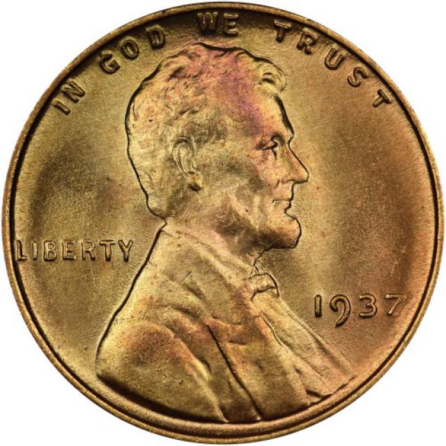 Монета Wheat Penny, Лінкольн, 1 цент 1937, США, США