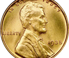Монета Wheat Penny, Лінкольн, 1 цент 1935, США, США