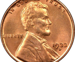 Монета Wheat Penny, Лінкольн, 1 цент 1933, США, США