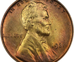 Монета Wheat Penny, Лінкольн, 1 цент 1931, США, США