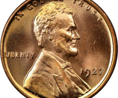 Монета Wheat Penny, Лінкольн, 1 цент 1927, США, США