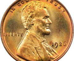 Монета Wheat Penny, Лінкольн, 1 цент 1926, США, США