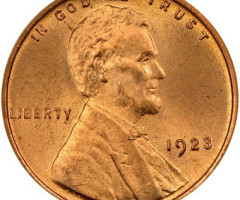 Монета Wheat Penny, Лінкольн, 1 цент 1923, США, США