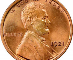 Монета Wheat Penny, Лінкольн, 1 цент 1921, США, США