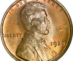 Монета Wheat Penny, Лінкольн, 1 цент 1920, США, США