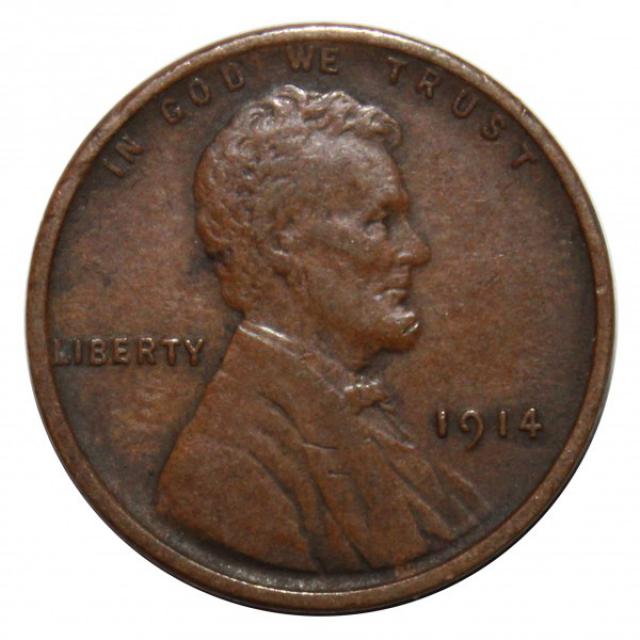 Монета Wheat Penny, Лінкольн, 1 цент 1914, США, США