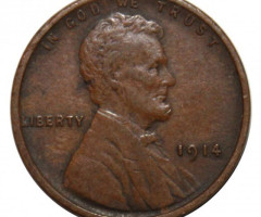 Монета Wheat Penny, Лінкольн, 1 цент 1914, США, США