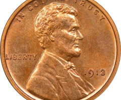 Монета Wheat Penny, Лінкольн, 1 цент 1913, США, США