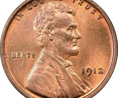 Монета Wheat Penny, Лінкольн, 1 цент 1912, США, США