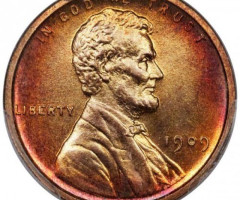 Монета Wheat Penny, Лінкольн, 1 цент 1909, США, США