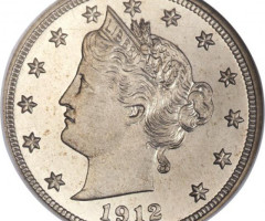 Монета Liberty Nickel, 5 центів 1912, США, США