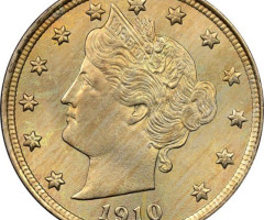 Монета Liberty Nickel, 5 центів 1910, США, США