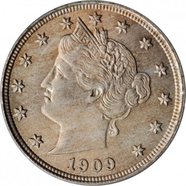 Монета Liberty Nickel, 5 центів 1909, США, США