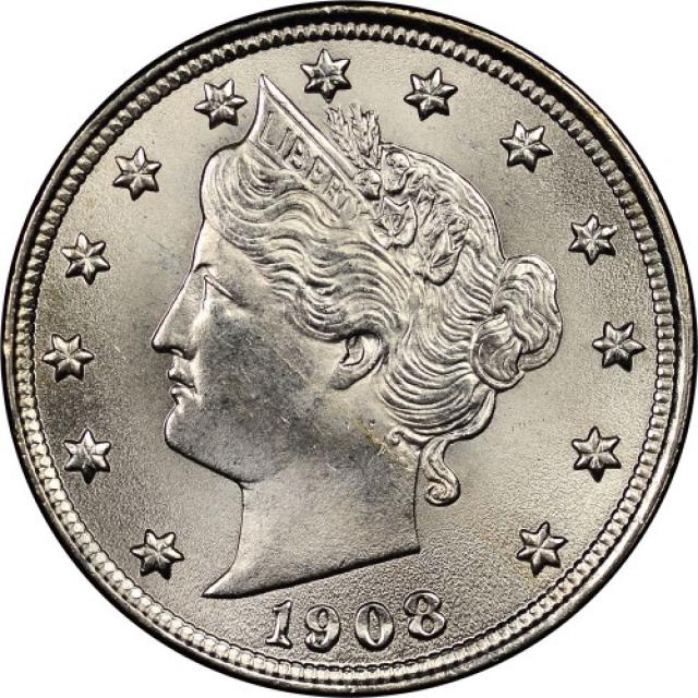 Монета Liberty Nickel, 5 центів 1908, США, США