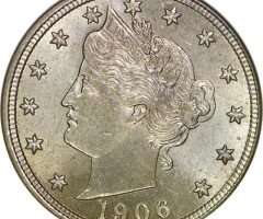 Монета Liberty Nickel, 5 центів 1906, США, США