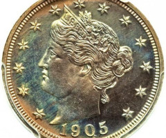 Монета Liberty Nickel, 5 центів 1905, США, США