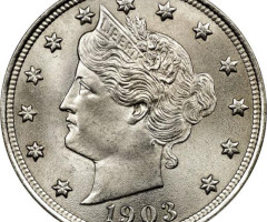 Монета Liberty Nickel, 5 центів 1903, США, США