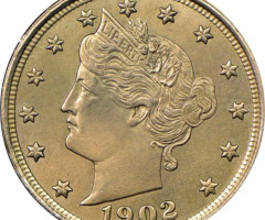 Монета Liberty Nickel, 5 центів 1902, США, США