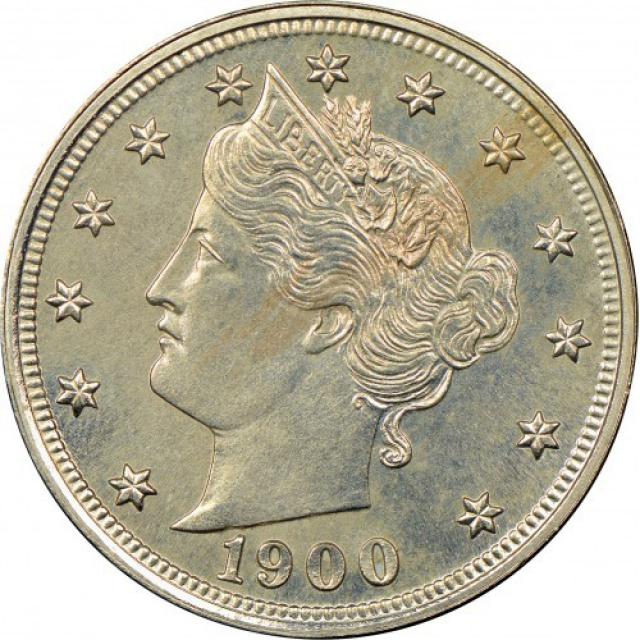 Монета Liberty Nickel, 5 центів 1900, США, США