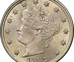 Монета Liberty Nickel, 5 центів 1897, США, США