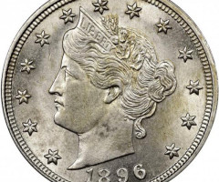 Монета Liberty Nickel, 5 центів 1896, США, США