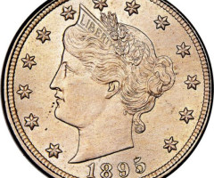 Монета Liberty Nickel, 5 центів 1895, США, США