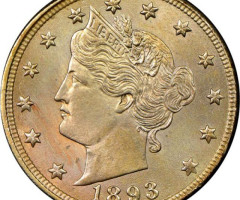 Монета Liberty Nickel, 5 центів 1893, США, США