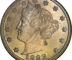 Монета Liberty Nickel, 5 центів 1888, США, США