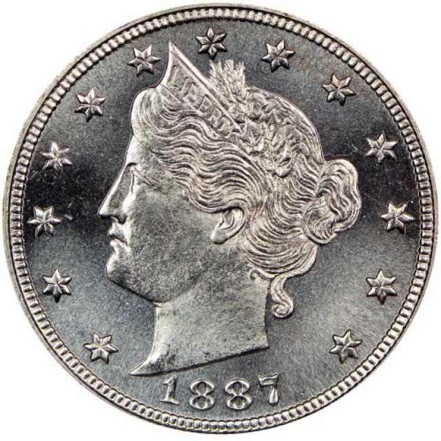 Монета Liberty Nickel, 5 центів 1887, США, США