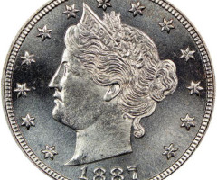 Монета Liberty Nickel, 5 центів 1887, США, США