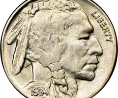 Монета Buffalo Nickel, 5 центів 1934, США, США