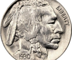 Монета Buffalo Nickel, 5 центів 1930, США, США