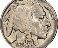 Монета Buffalo Nickel, 5 центів 1924, США, США