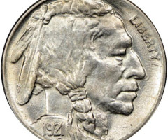 Монета Buffalo Nickel, 5 центів 1921, США, США