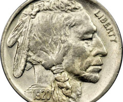 Монета Buffalo Nickel, 5 центів 1920, США, США