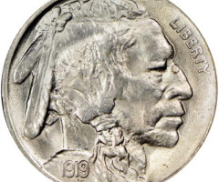 Монета Buffalo Nickel, 5 центів 1919, США, США