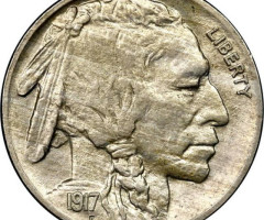 Монета Buffalo Nickel, 5 центів 1917, США, США