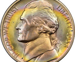 Монета Jefferson Nickel, 5 центів 1938, США, США