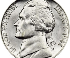 Монета Jefferson Nickel, 5 центів 1942, США, США