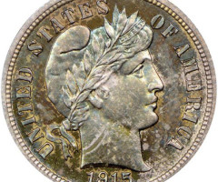 Монета Barber Dime, 1 дайм 1915, США, США