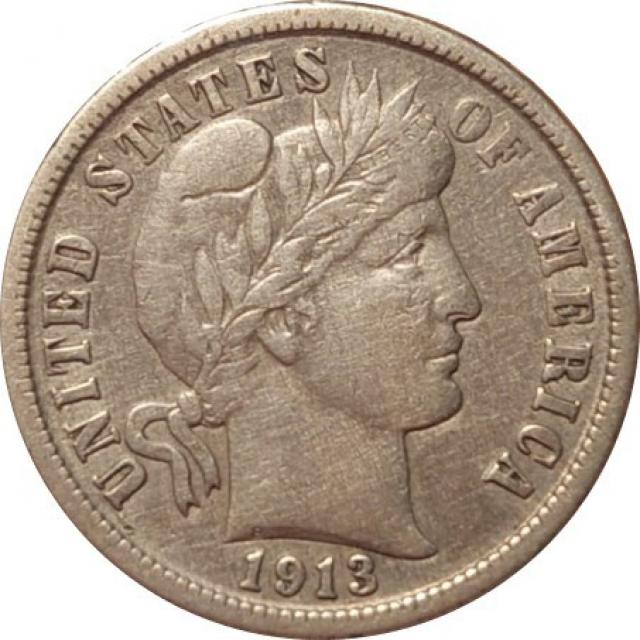 Монета Barber Dime, 1 дайм 1913, США, США