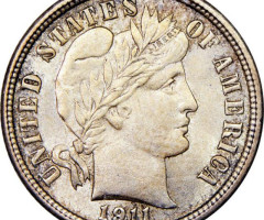 Монета Barber Dime, 1 дайм 1911, США, США