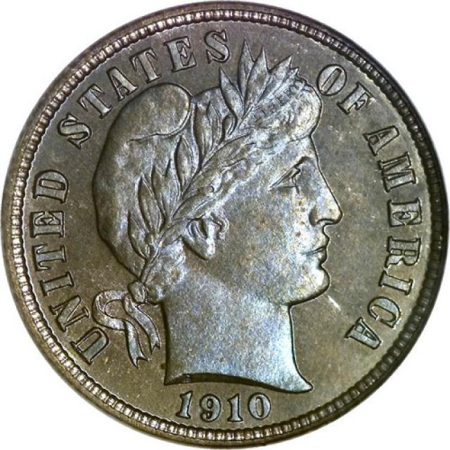 Монета Barber Dime, 1 дайм 1910, США, США