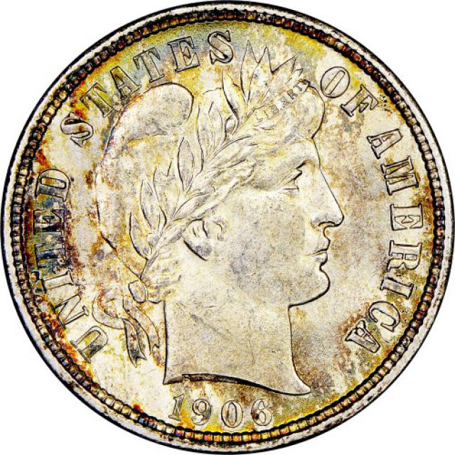 Монета Barber Dime, 1 дайм 1906, США, США